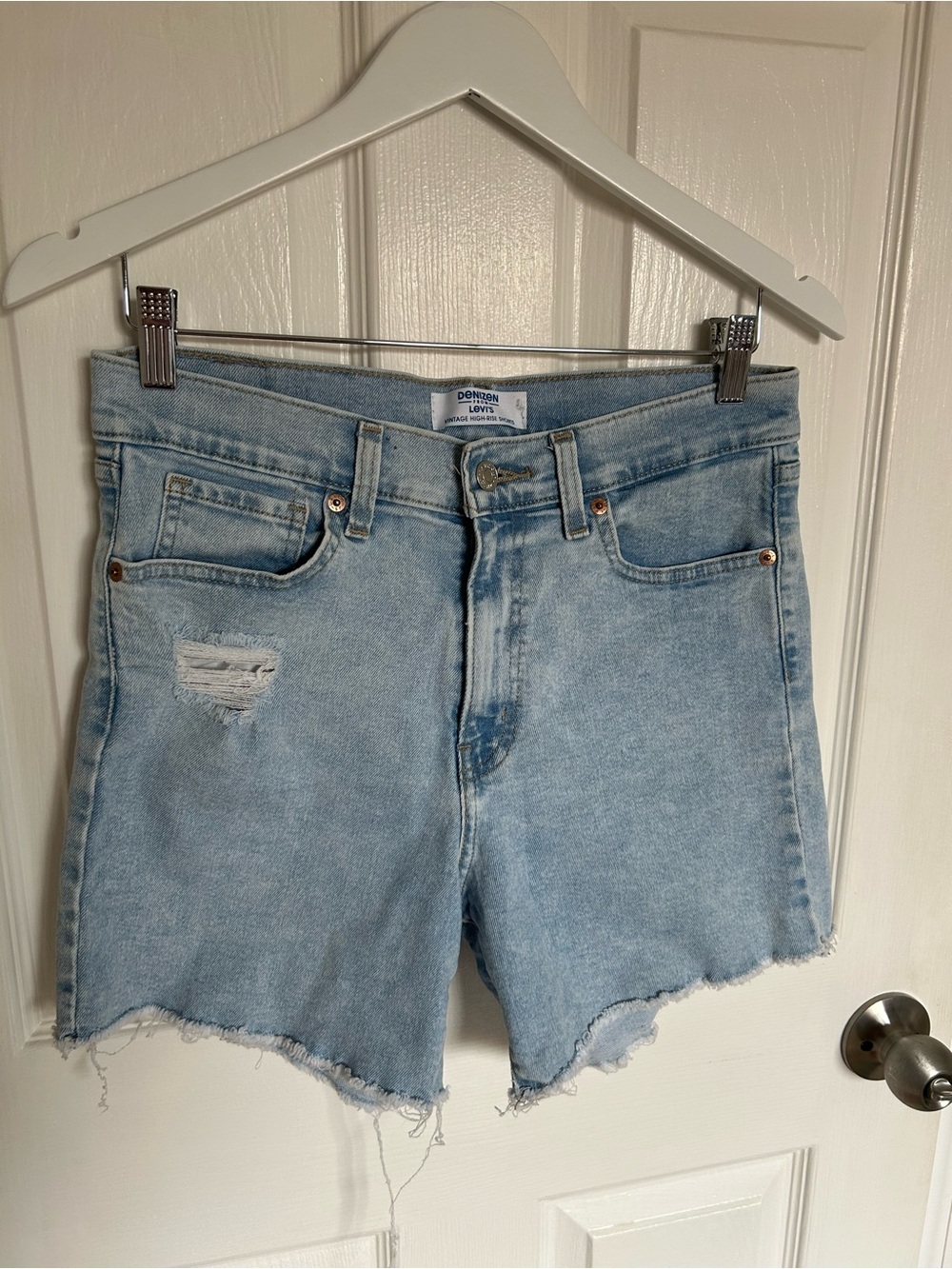 Denizen from Levi's Light Blue Distressed Denim Cutoff Shorts